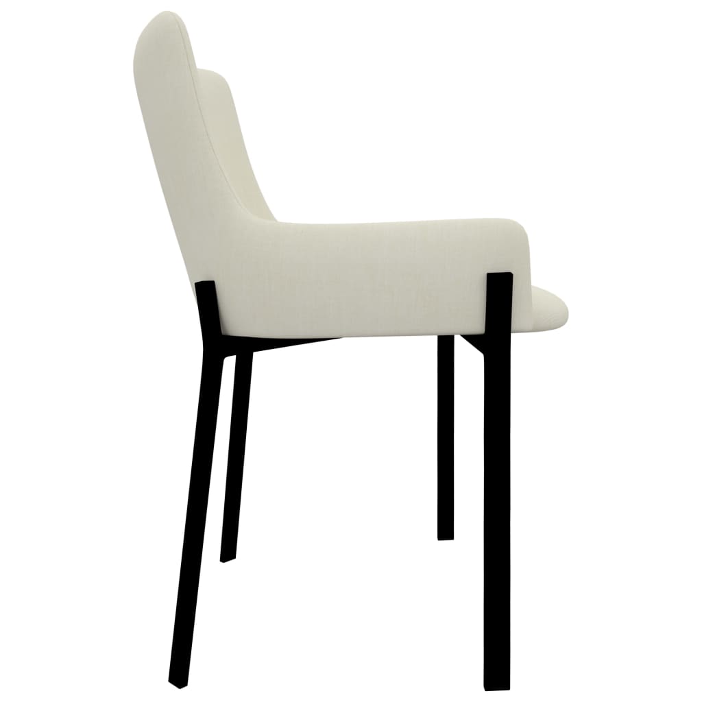 Chaises de salle à manger 2 pcs en tissu couleur crème