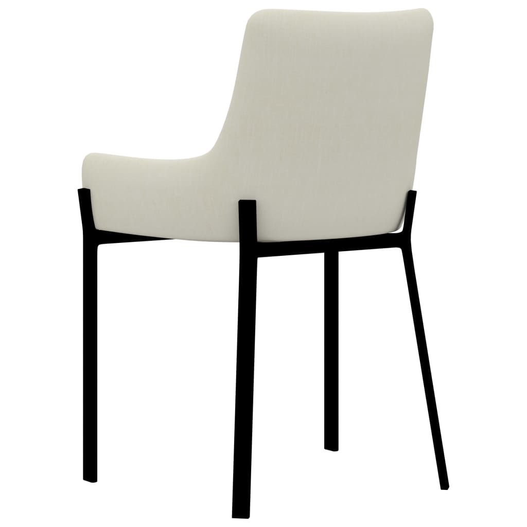 Chaises de salle à manger 2 pcs en tissu couleur crème