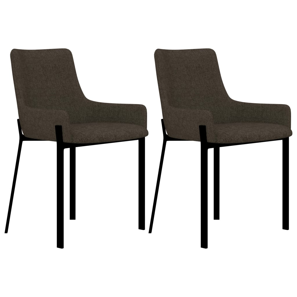 Chaises de salle à manger 2 pcs en tissu couleur crème