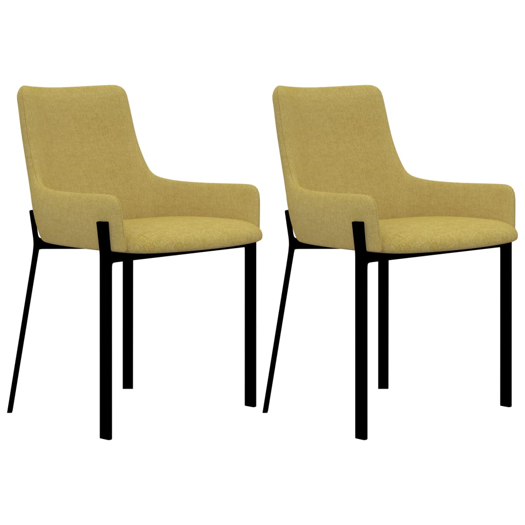 Chaises de salle à manger 2 pcs en tissu couleur crème