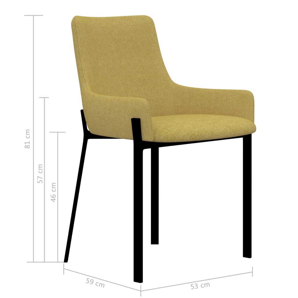 Chaises de salle à manger 2 pcs en tissu couleur crème