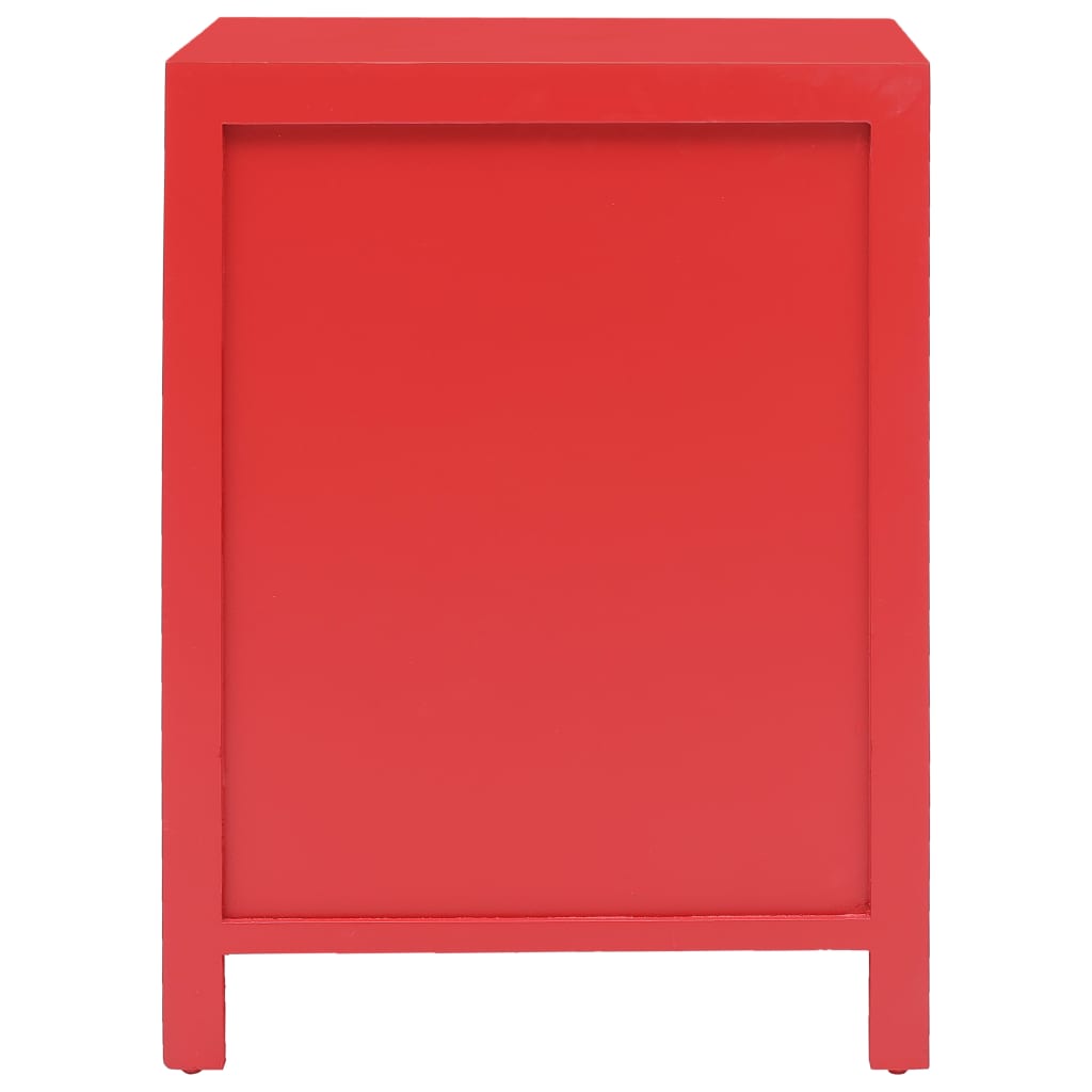 Nachtkastje 38x28x52 cm paulowniahout rood