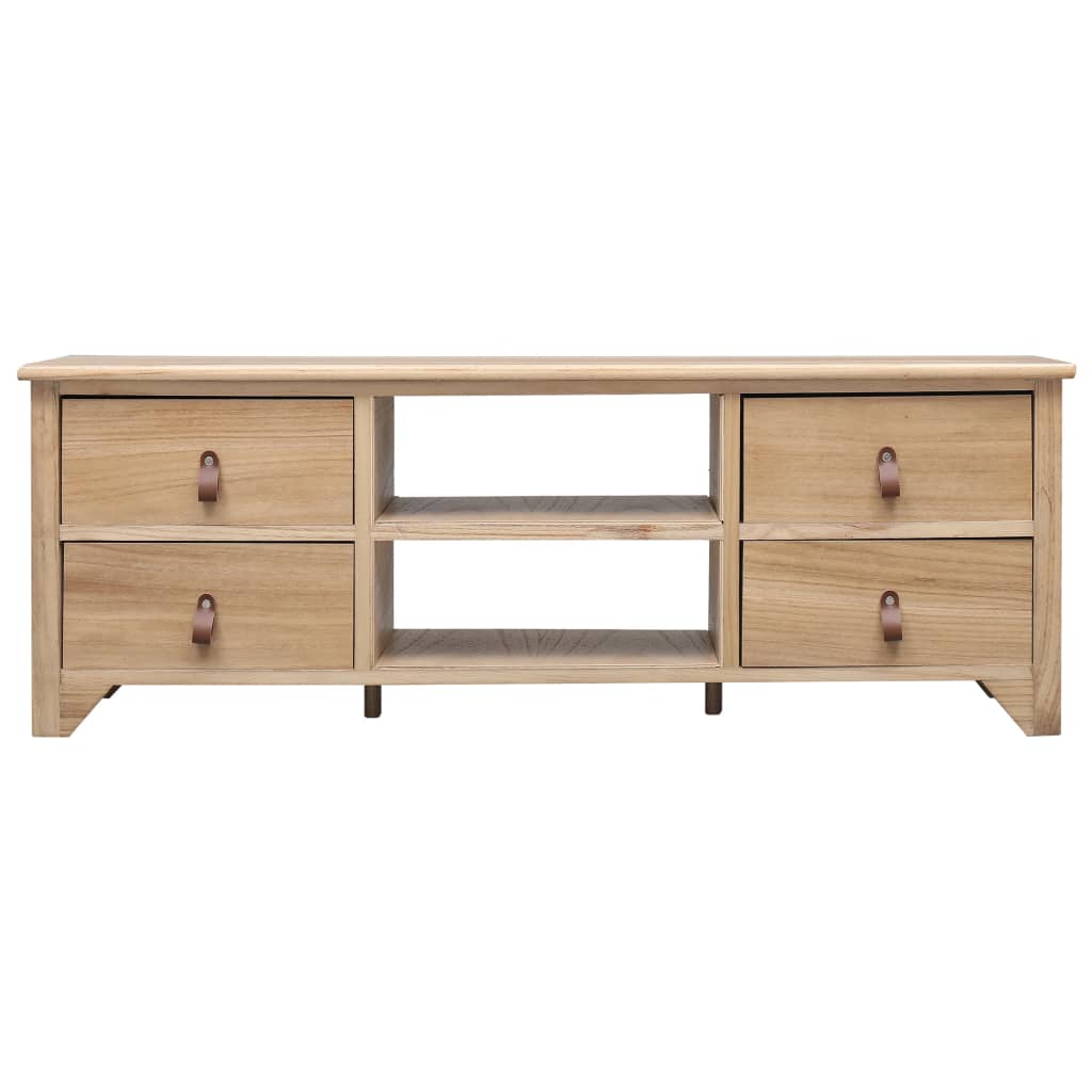 Meuble TV 115x30x40 cm bois de paulownia gris