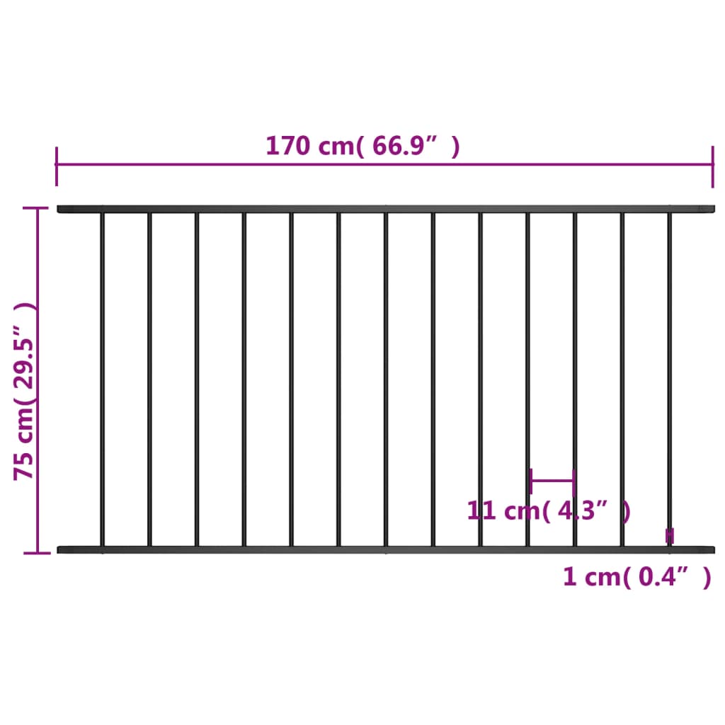 Hekpaneel 1,7x1 m gepoedercoat staal wit