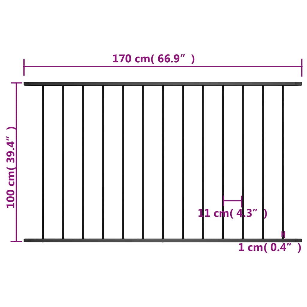 Hekpaneel 1,7x1,25 m gepoedercoat staal wit