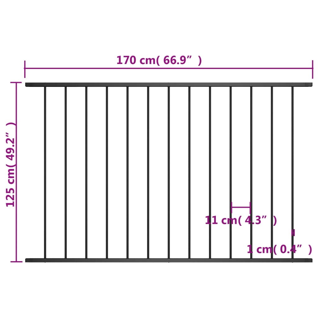 Hekpaneel 1,7x1,25 m gepoedercoat staal wit