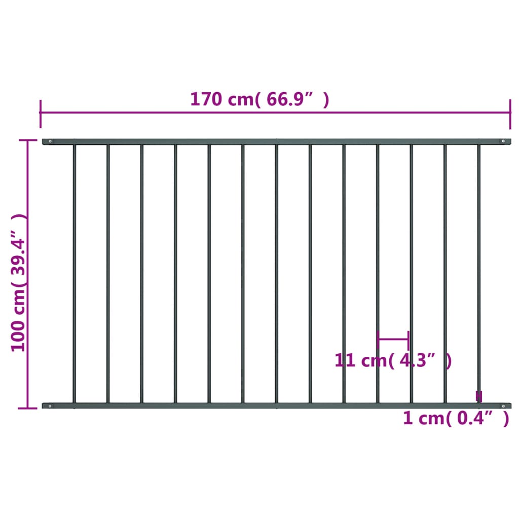 Hekpaneel 1,7x1 m gepoedercoat staal wit