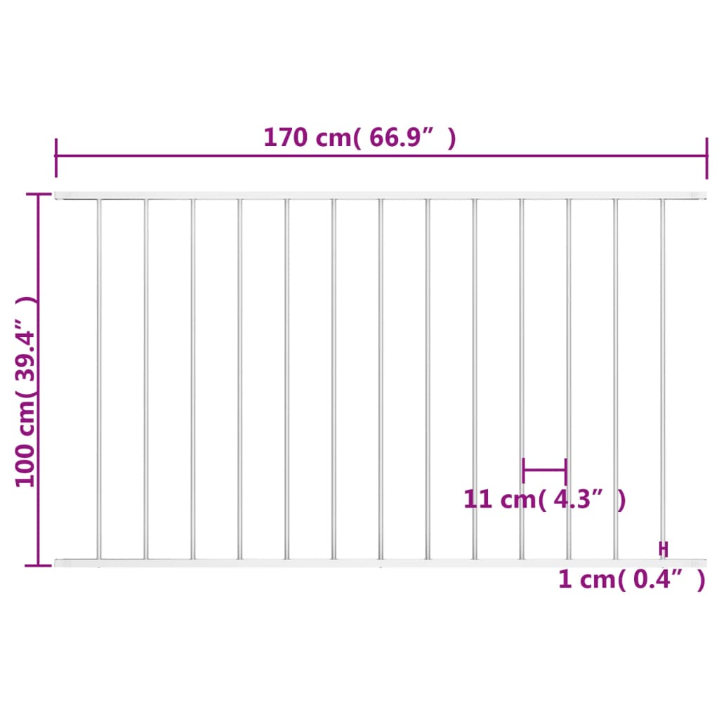 Hekpaneel 1,7x1,25 m gepoedercoat staal wit