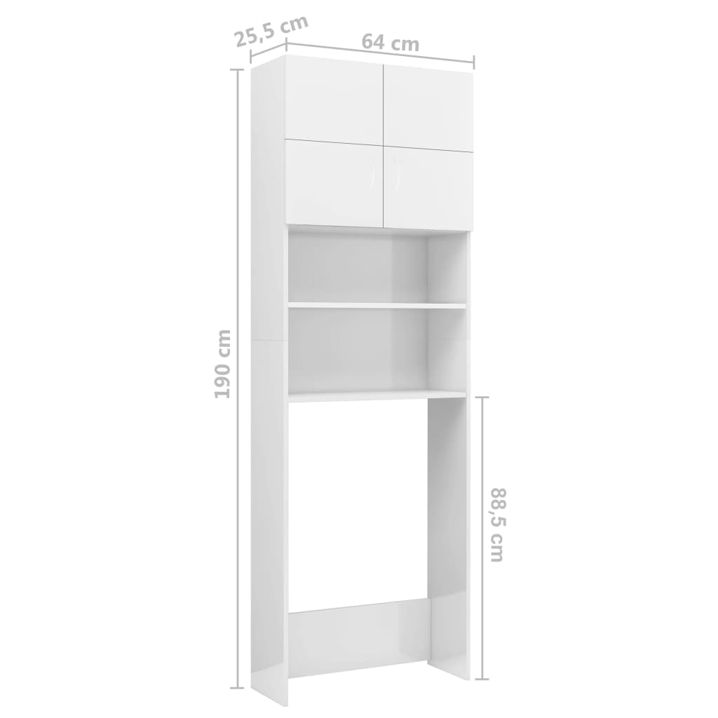 Wasmachinekast 64x25,5x190 cm eikenkleurig