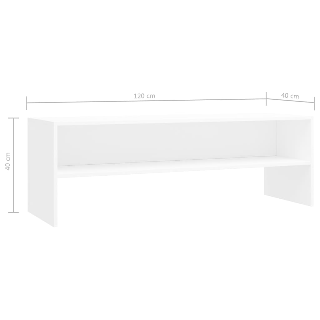 Meuble TV 120x40x40 cm en bois travaillé