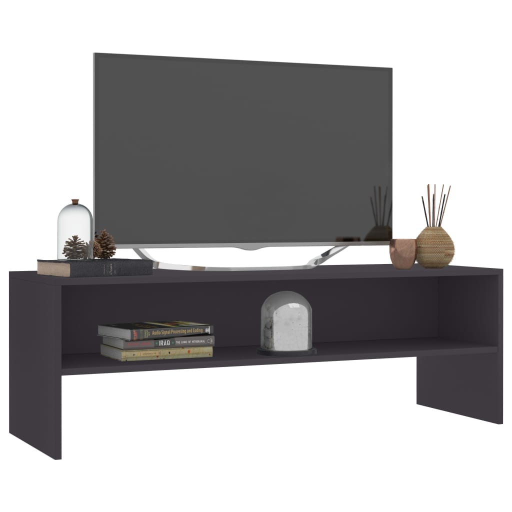 Meuble TV 120x40x40 cm ouvré en bois couleur chêne