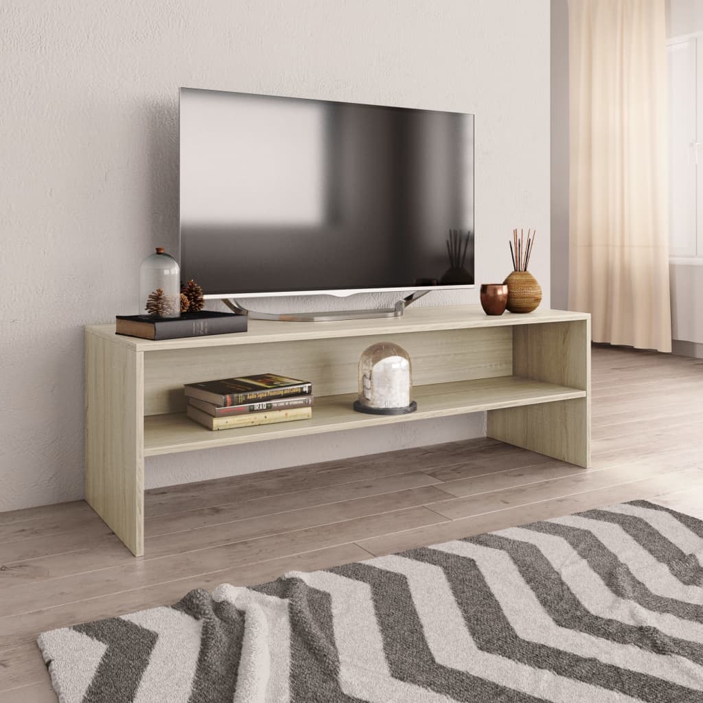 Meuble TV 120x40x40 cm en bois travaillé