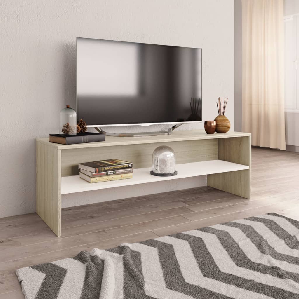 Meuble TV 120x40x40 cm en bois travaillé