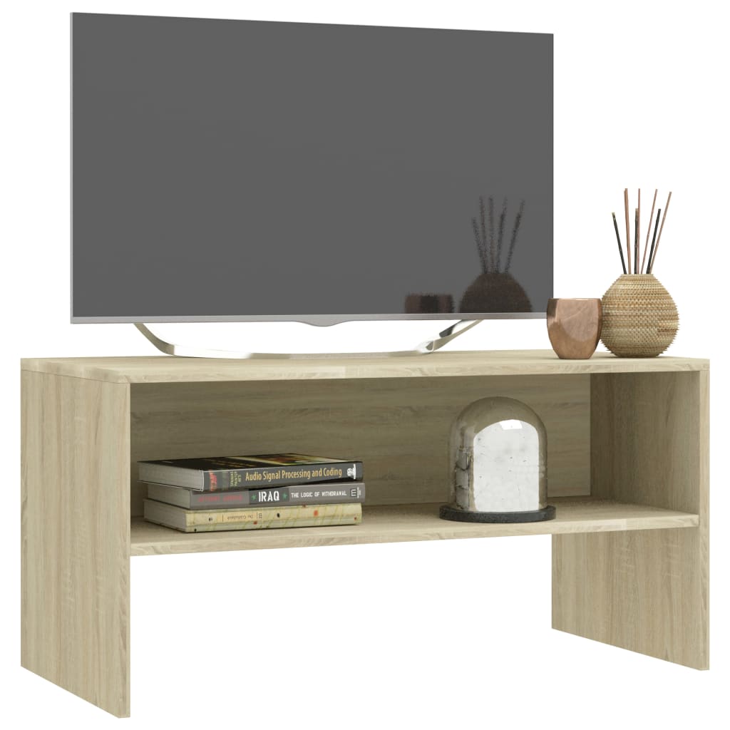 Tv-meubel 80x40x40 cm bewerkt hout artisanaal eikenkleur