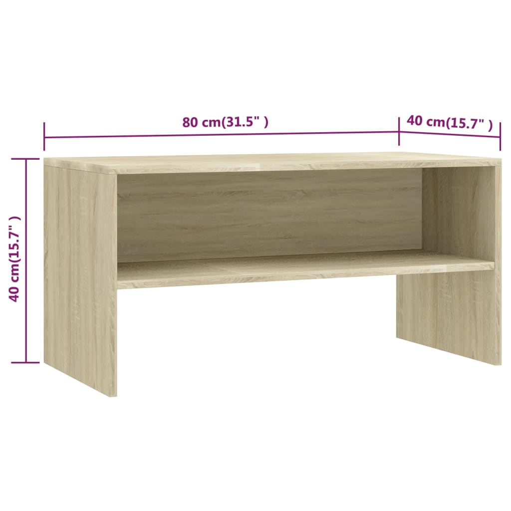 Tv-meubel 80x40x40 cm bewerkt hout sonoma eikenkleurig