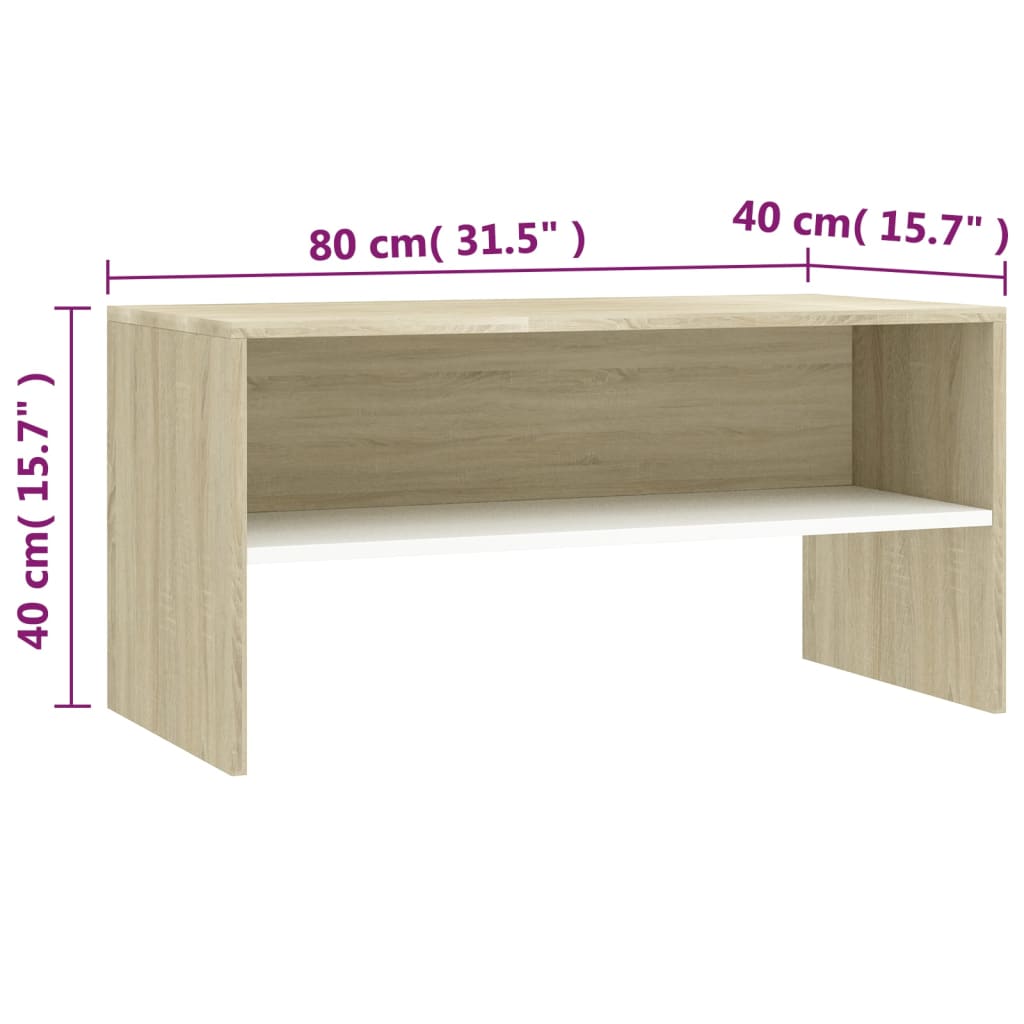 Tv-meubel 80x40x40 cm bewerkt hout