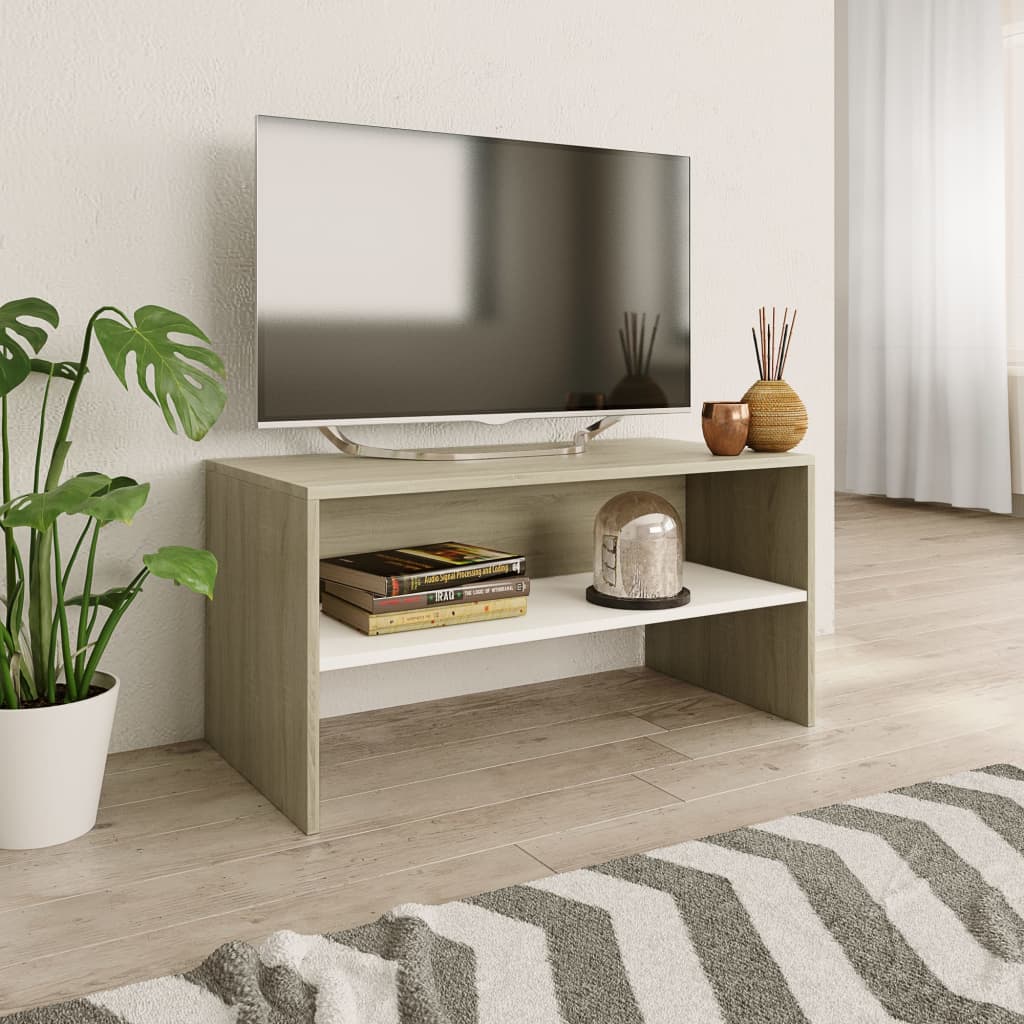 Meuble TV 80x40x40 cm en bois travaillé