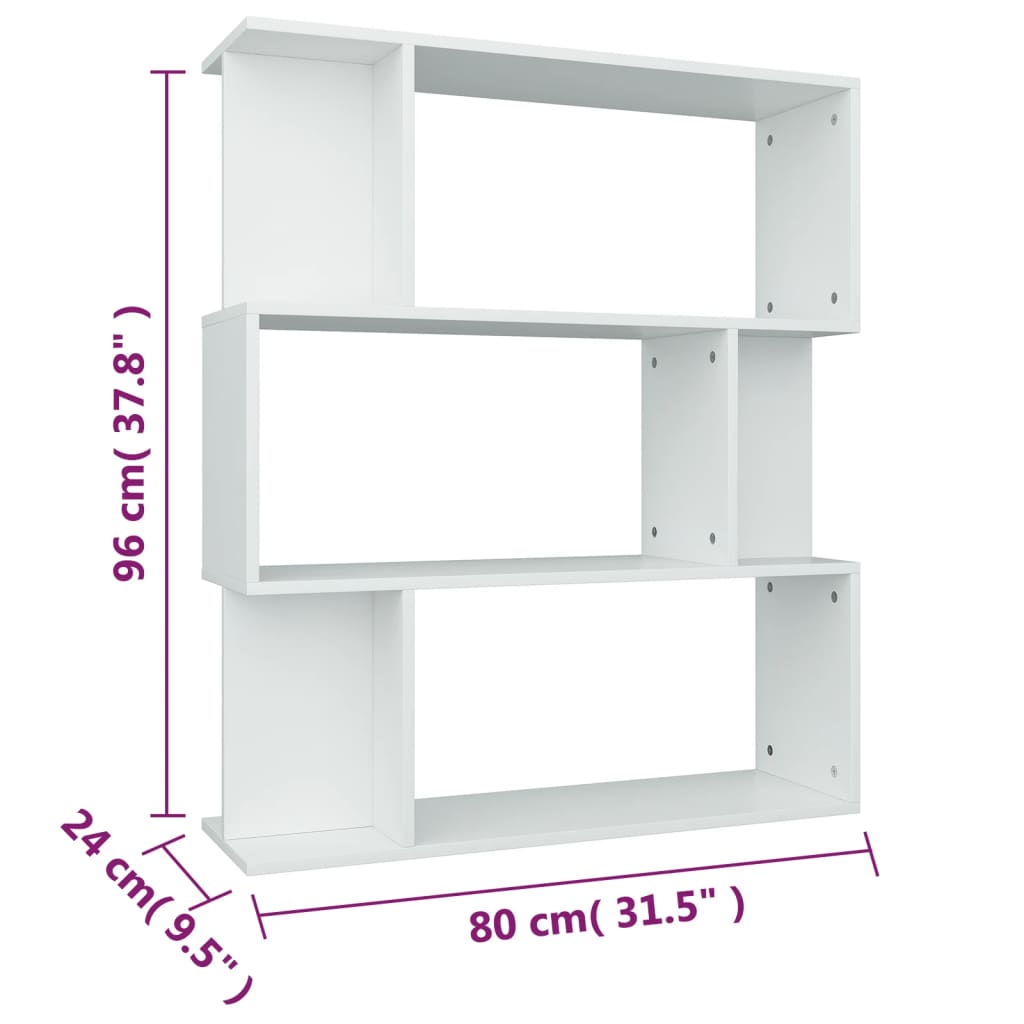 Bibliothèque/paravent 80x24x96 cm bois fini