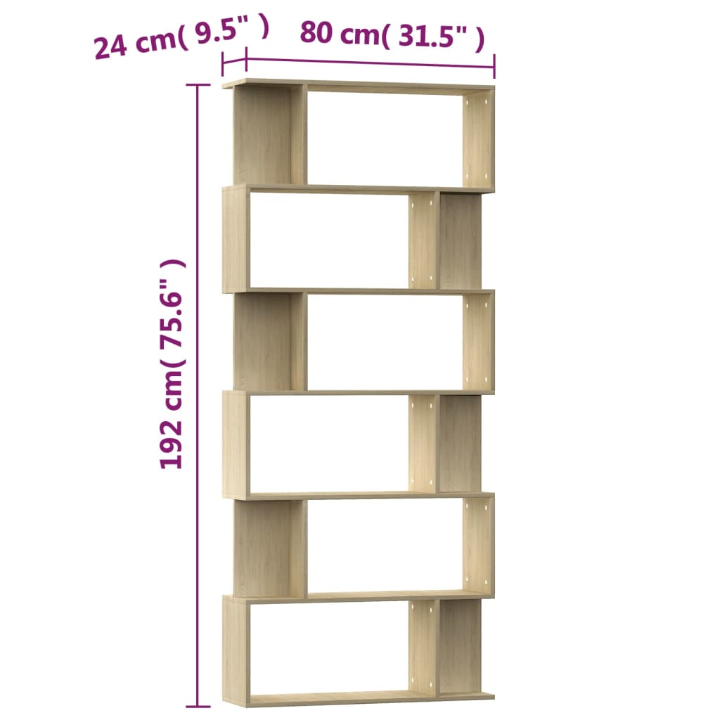 Boekenkast / kamerscherm 80x24x192 cm bewerkt hout