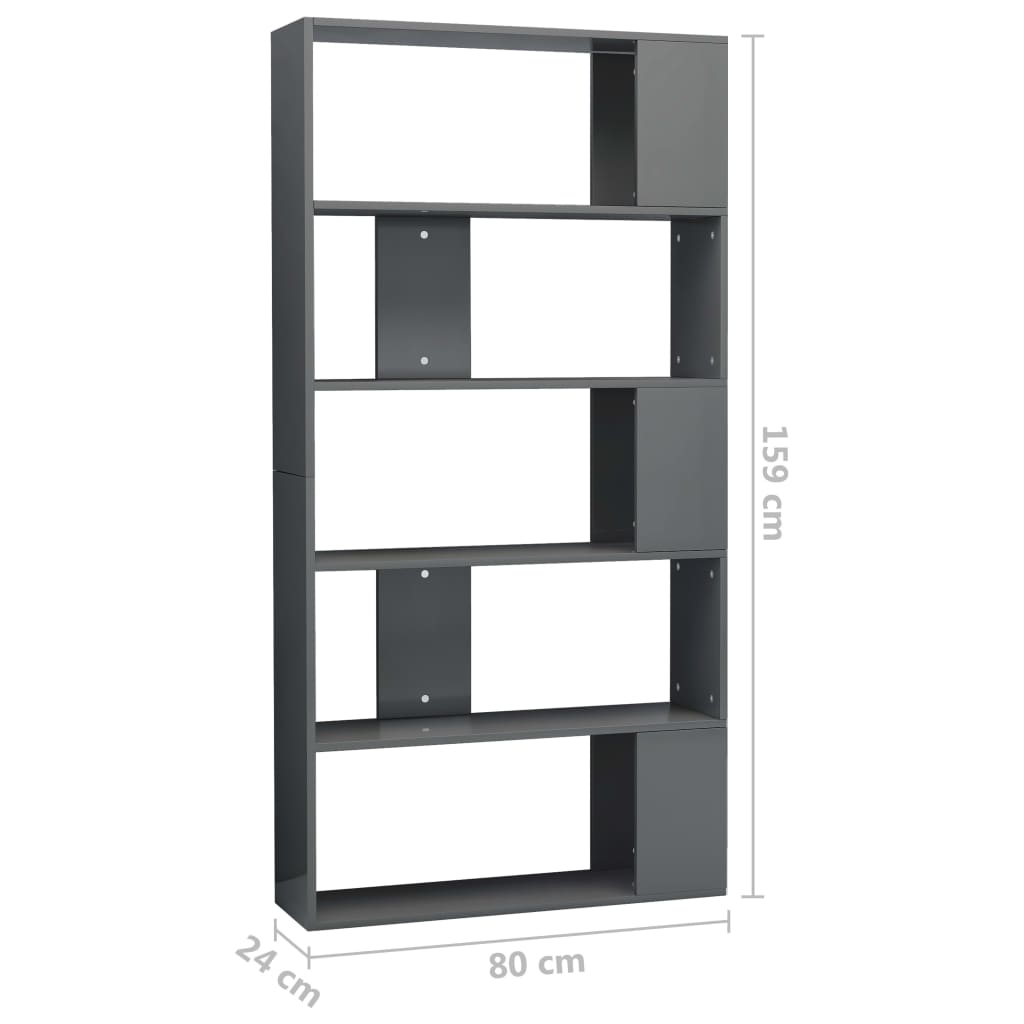 Bibliothèque/paravent 80x24x159 cm bois fini