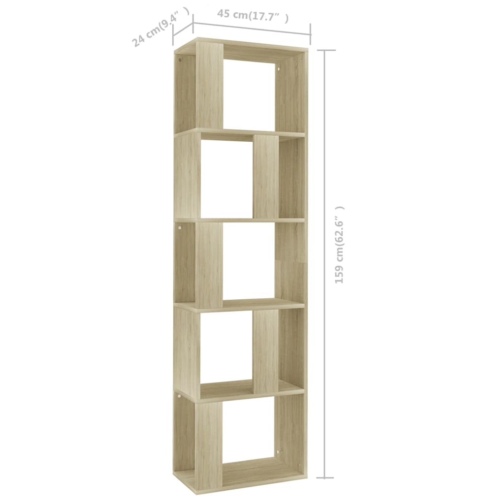 Bibliothèque 45x24x160 cm en bois travaillé