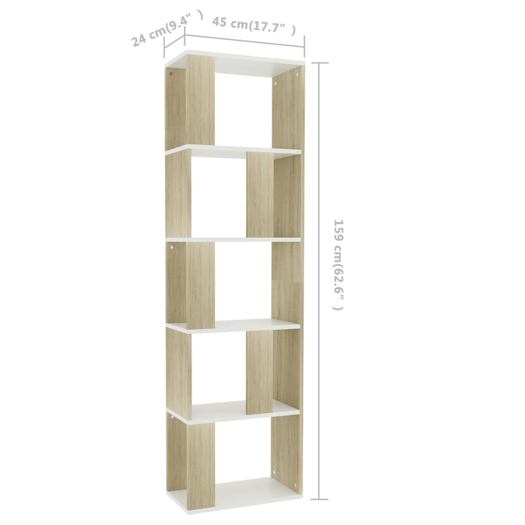 Boekenkast 45x24x160 cm bewerkt hout