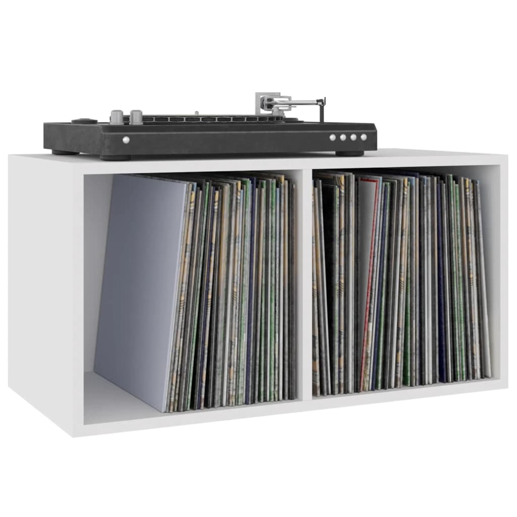 Coffret de rangement pour vinyles 71x34x36 cm en dérivé du bois