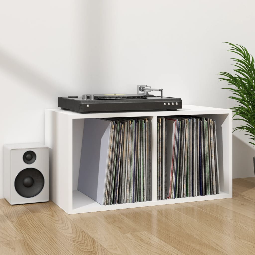 Coffret de rangement pour vinyles 71x34x36 cm en dérivé du bois