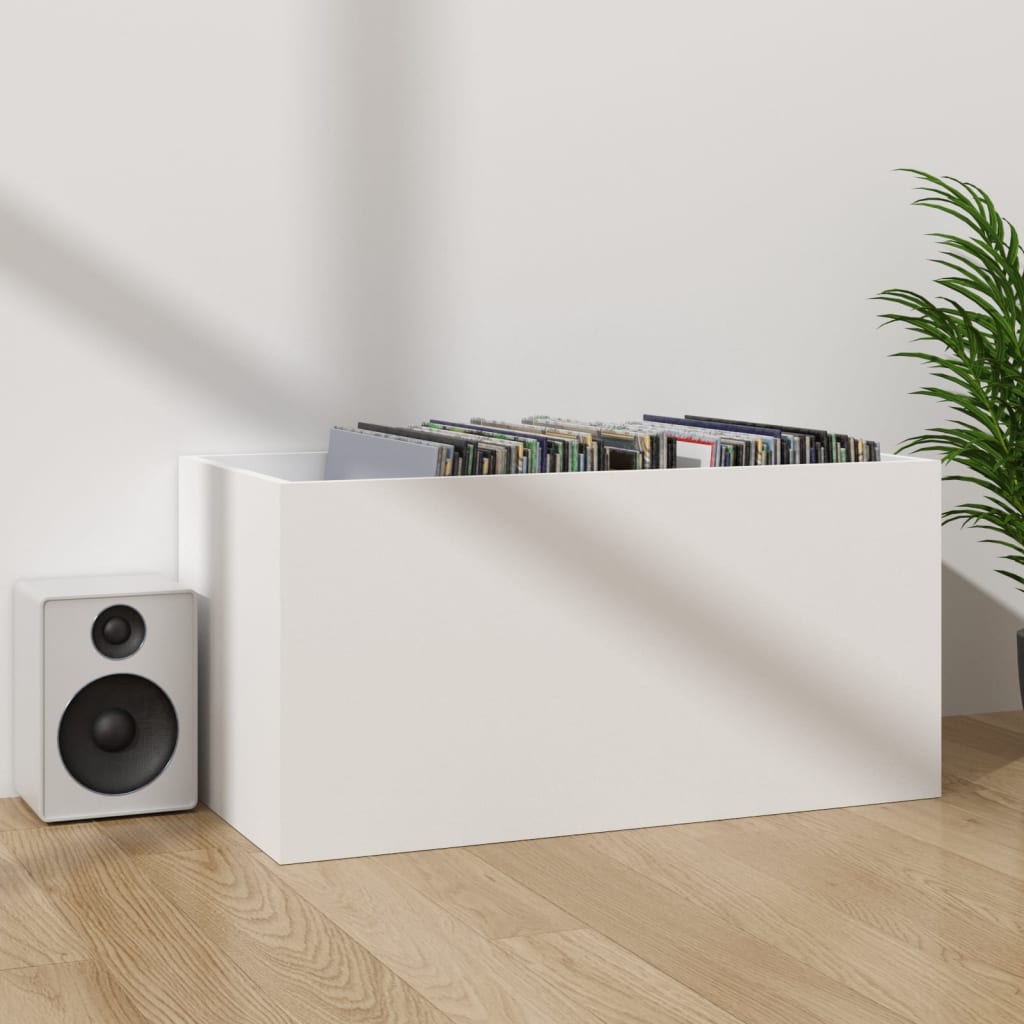 Coffret de rangement pour vinyles 71x34x36 cm en dérivé du bois