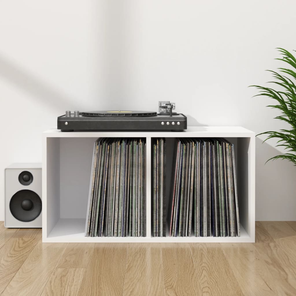 Coffret de rangement pour vinyles 71x34x36 cm en dérivé du bois