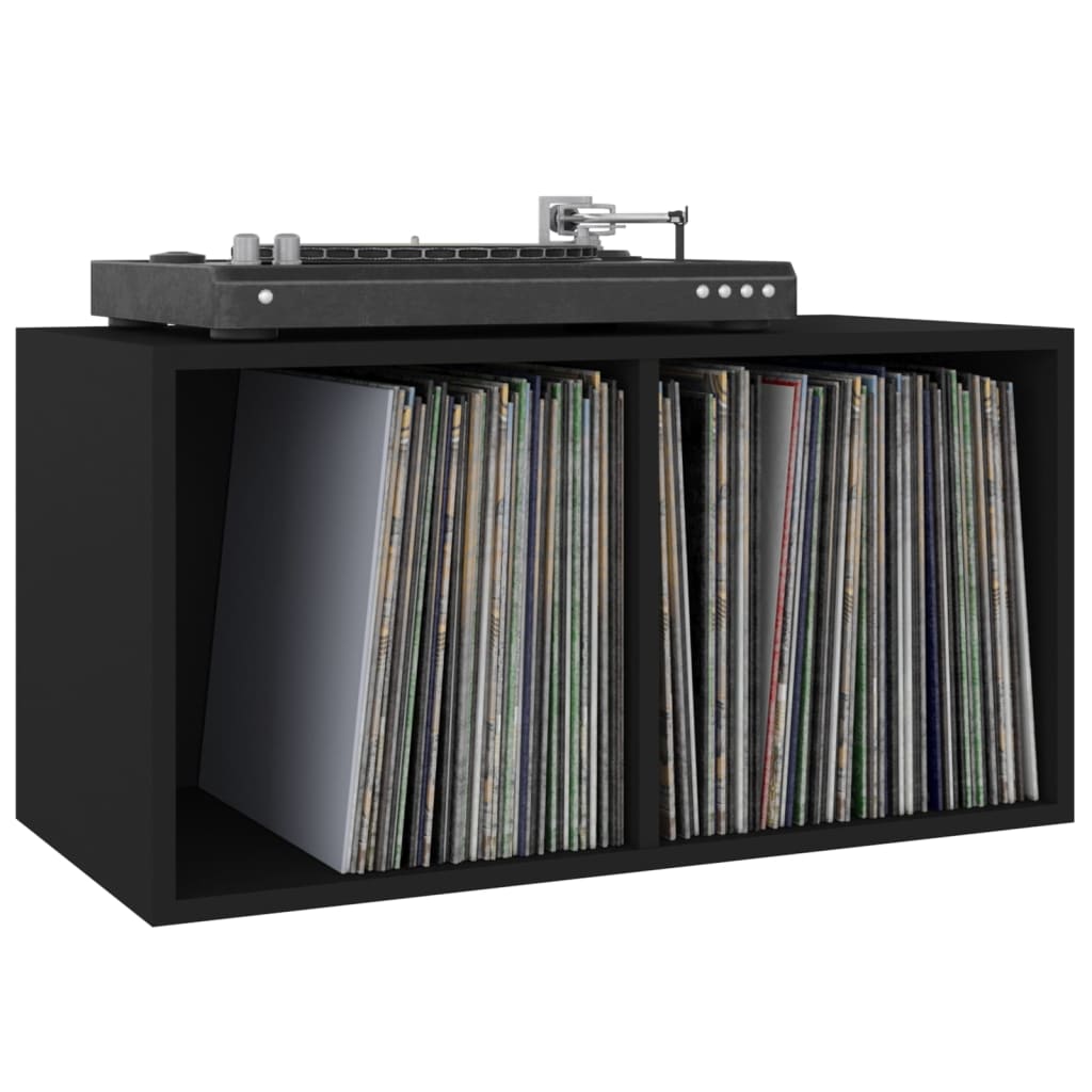 Coffret de rangement pour vinyles 71x34x36 cm en dérivé du bois