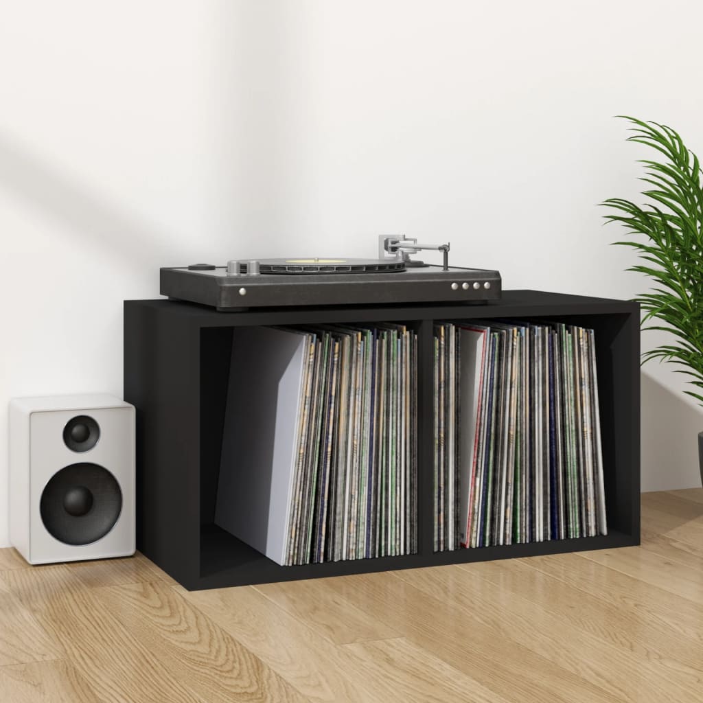 Coffret de rangement pour vinyles 71x34x36 cm en dérivé du bois