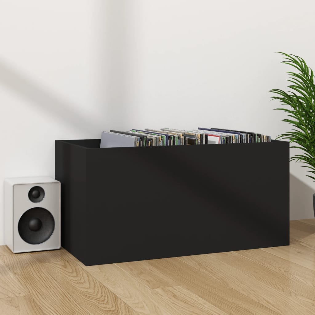 Coffret de rangement pour vinyles 71x34x36 cm en dérivé du bois