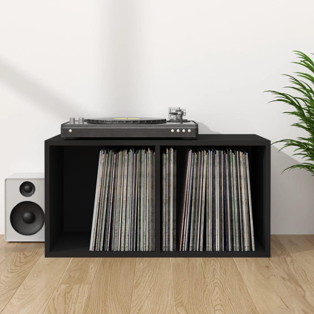 Coffret de rangement pour vinyles 71x34x36 cm en dérivé du bois