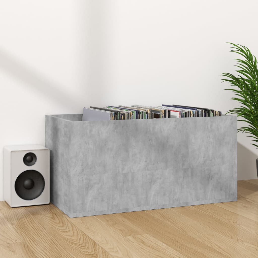 Coffret de rangement pour vinyles 71x34x36 cm en dérivé du bois