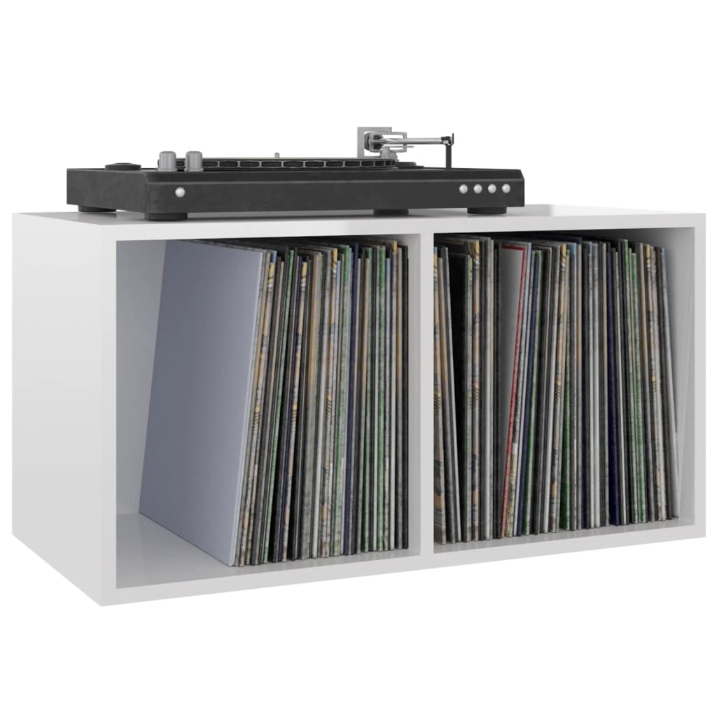 Coffret de rangement pour vinyles 71x34x36 cm en dérivé du bois