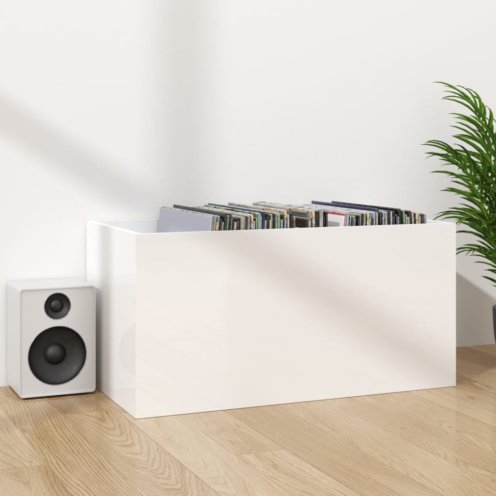 Coffret de rangement pour vinyles 71x34x36 cm en dérivé du bois