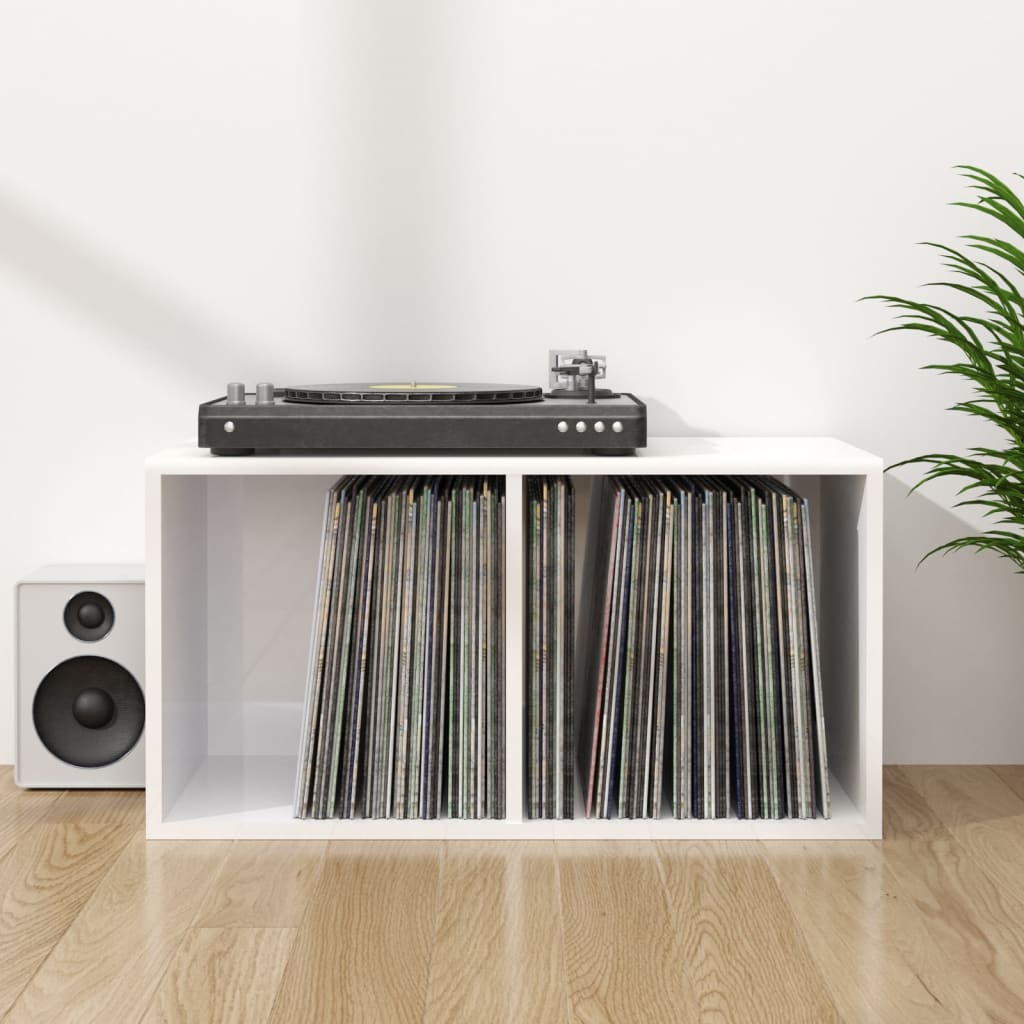 Coffret de rangement pour vinyles 71x34x36 cm en dérivé du bois