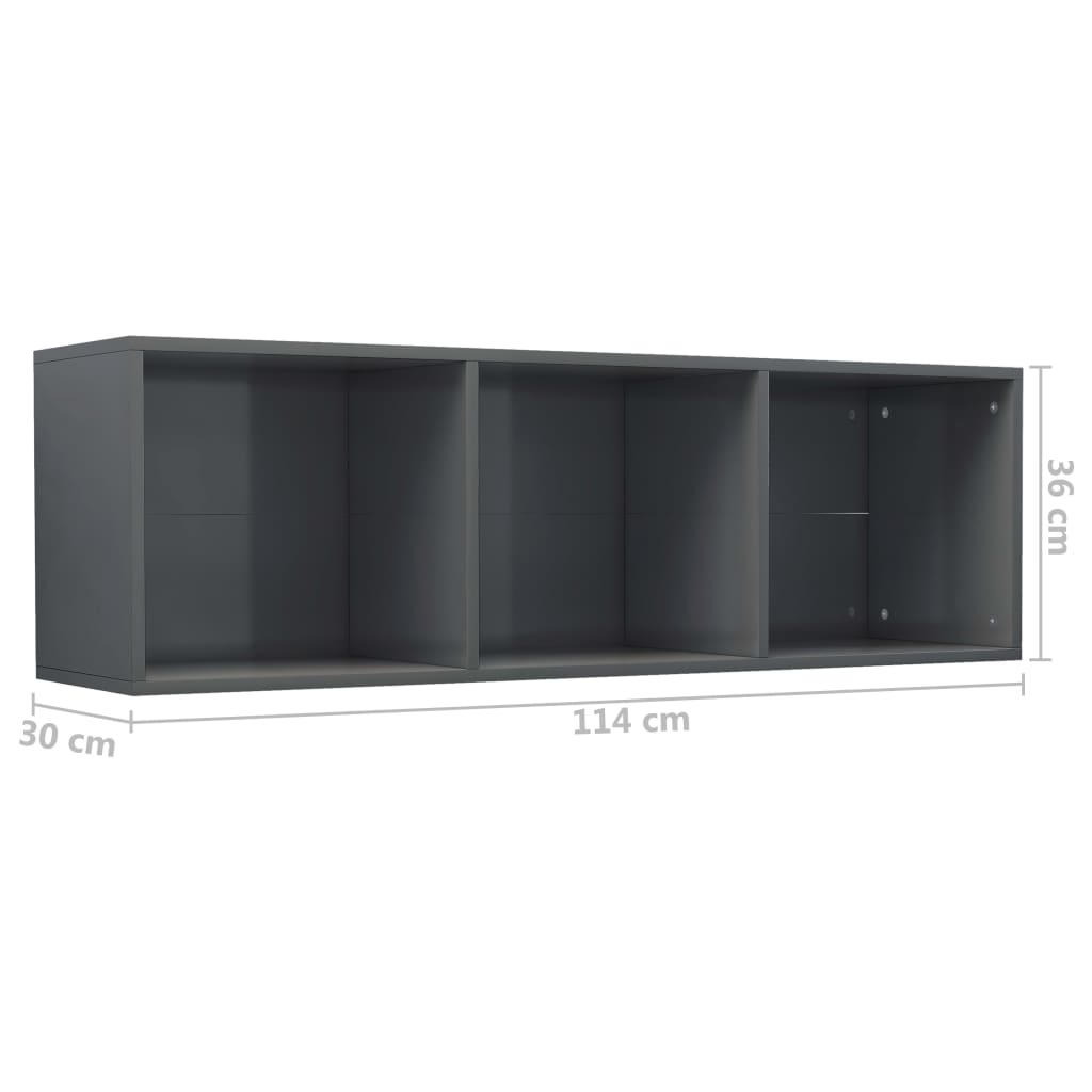 Bibliothèque/meuble TV 36x30x114 cm bois gris chêne sonoma