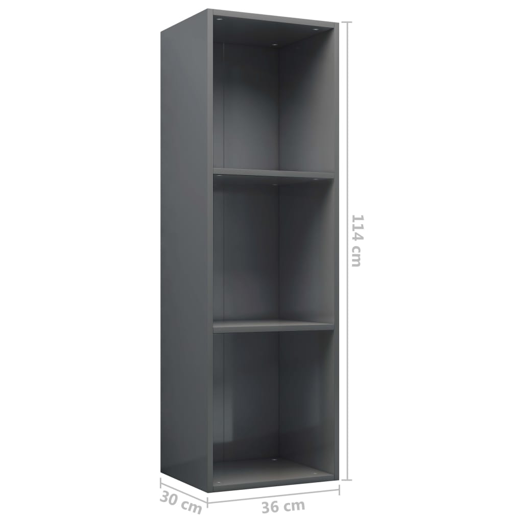 Bibliothèque/meuble TV 36x30x114 cm bois gris chêne sonoma