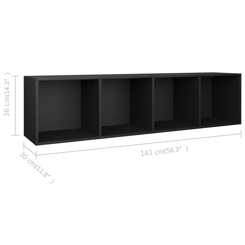 Boekenkast/tv-meubel 36x30x143 cm bewerkt hout