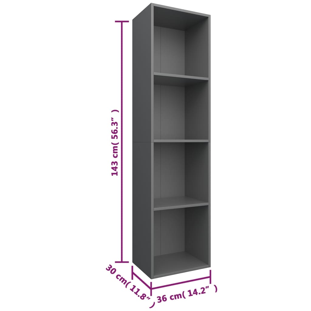 Bibliothèque/meuble TV 36x30x143 cm bois fini