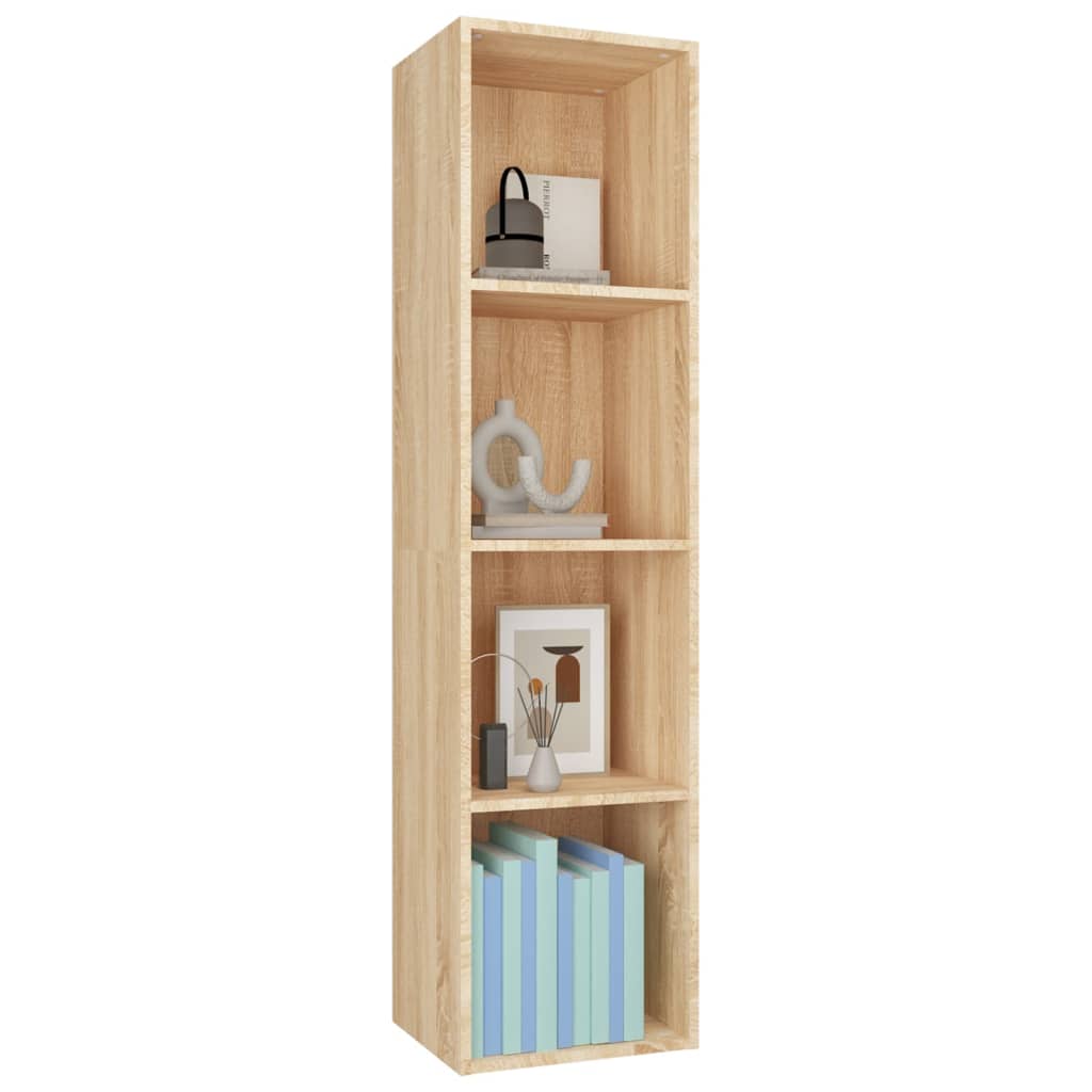 Boekenkast/tv-meubel 36x30x143 cm bewerkt hout