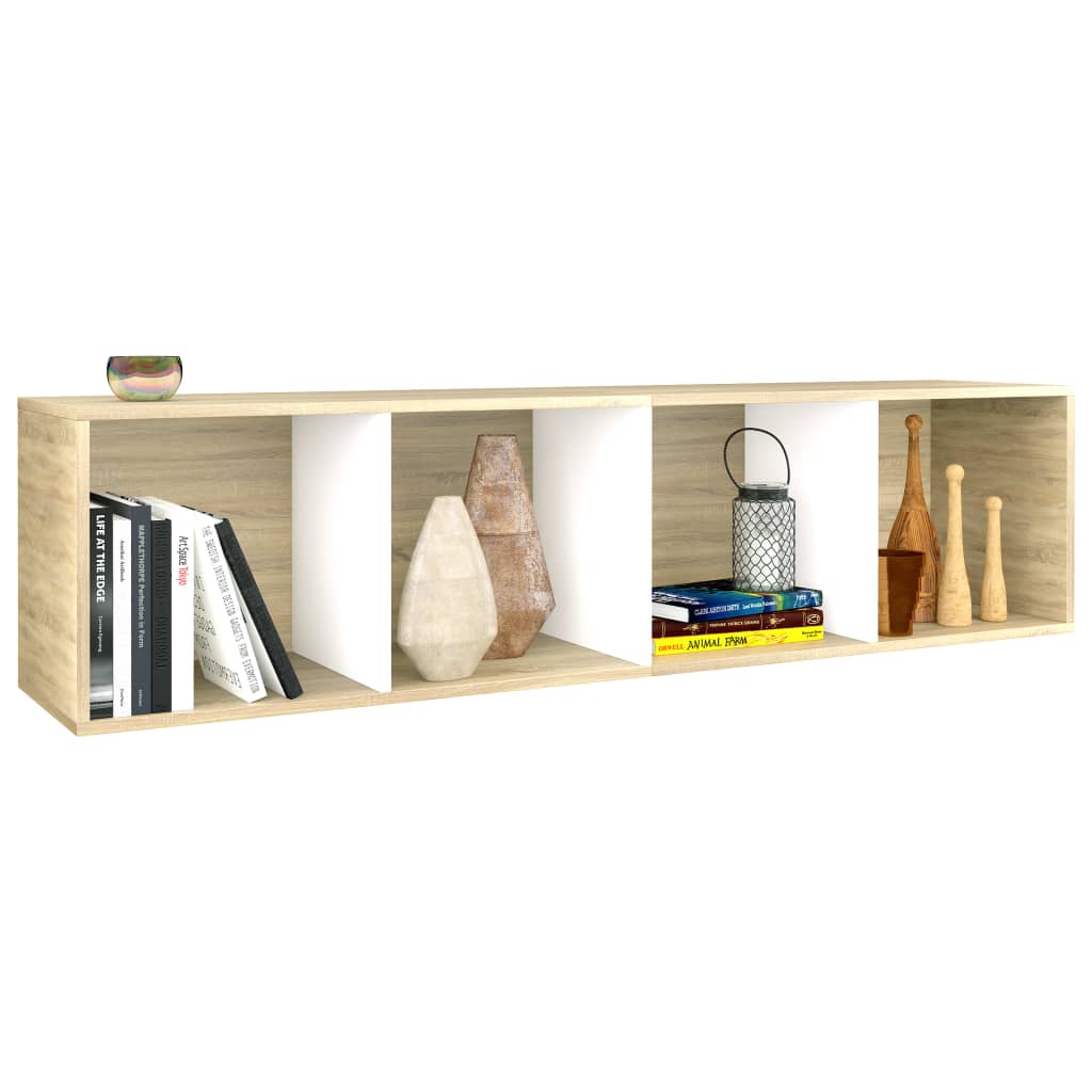 Boekenkast/tv-meubel 36x30x143 cm bewerkt hout