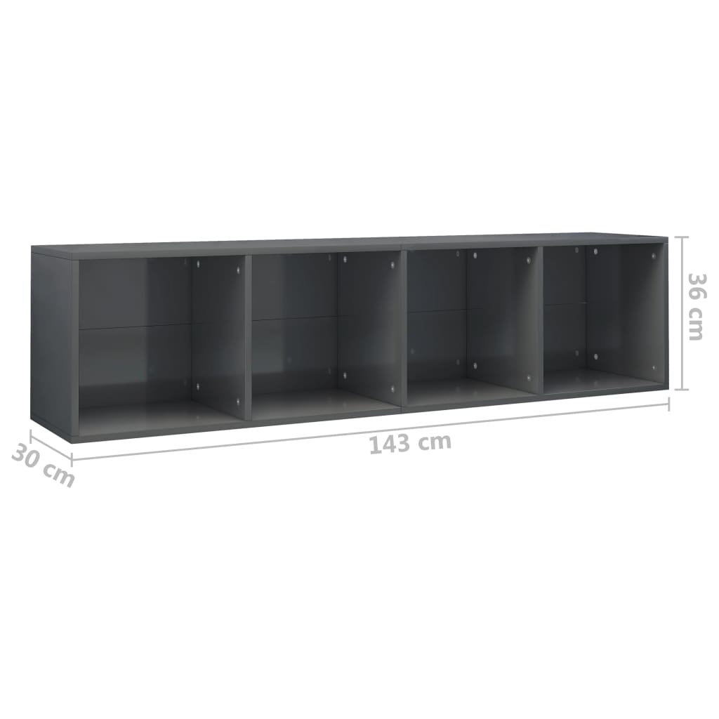 Boekenkast/tv-meubel 36x30x143 cm bewerkt hout