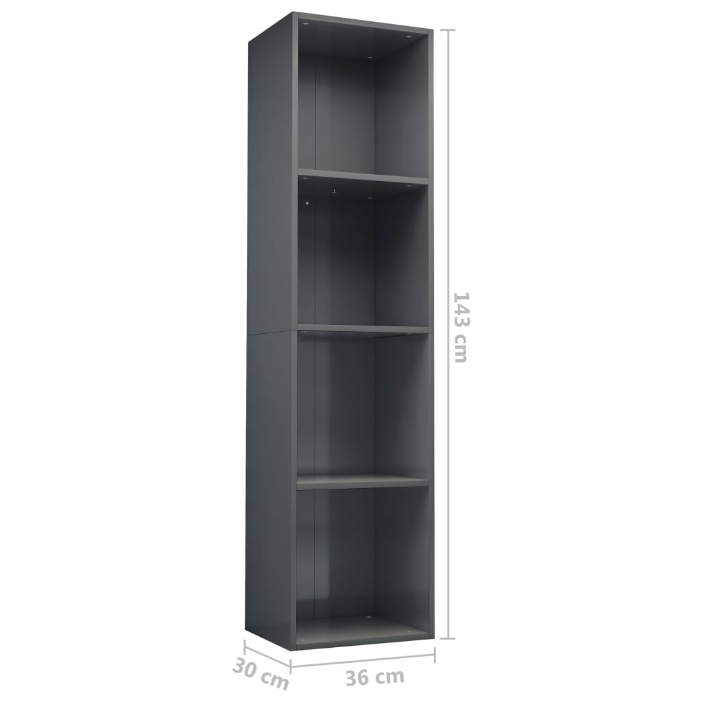 Boekenkast/tv-meubel 36x30x143 cm bewerkt hout