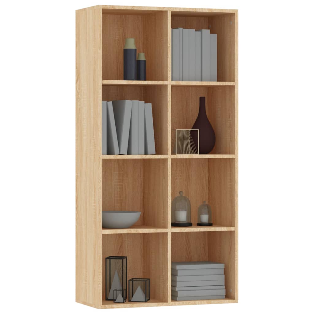 Boekenkast/dressoir 66x30x130 cm bewerkt hout eikenkleur