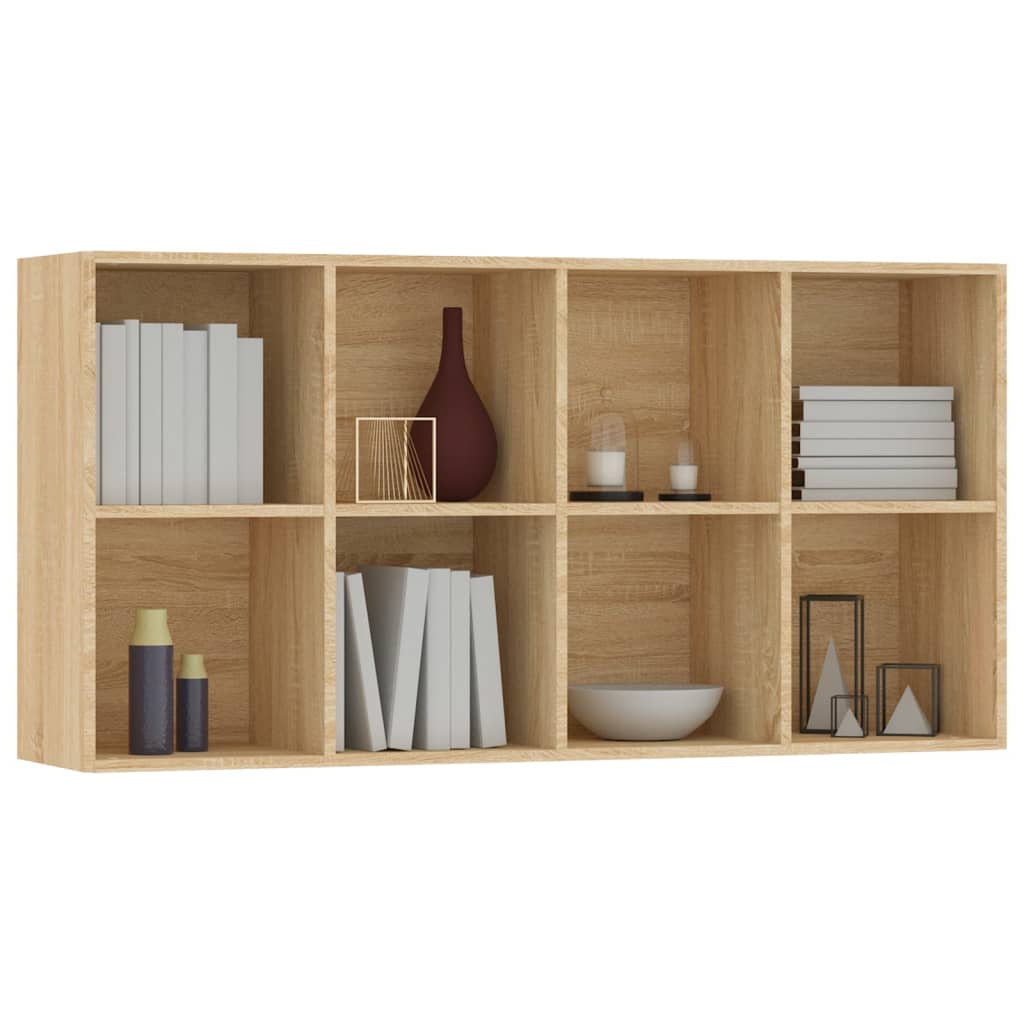 Boekenkast/dressoir 66x30x130 cm bewerkt hout eikenkleur