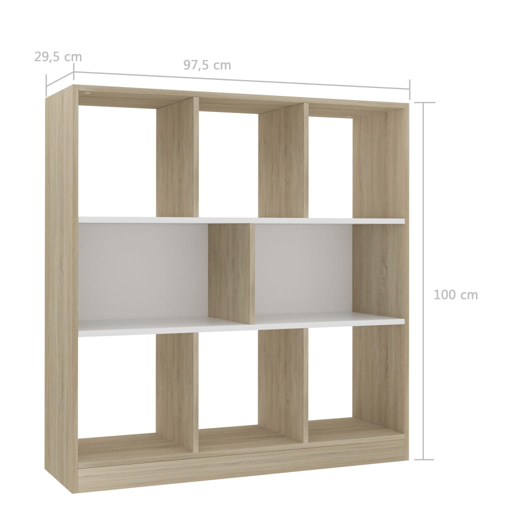 Bibliothèque 97,5x29,5x100 cm en bois travaillé