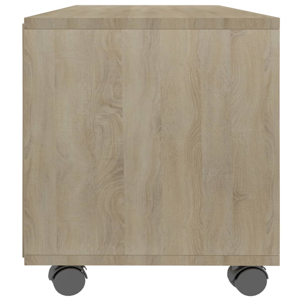 Tv-meubel met wieltjes 90x35x35 cm bewerkt hout